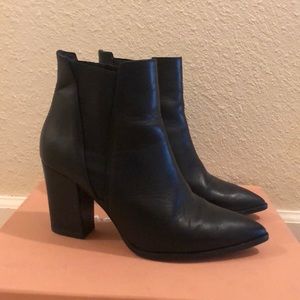 Intentionally Blank black leather ankle boots Size 8